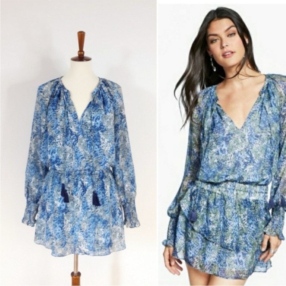 Ramy Brook Silk Mini Dress with Tassels